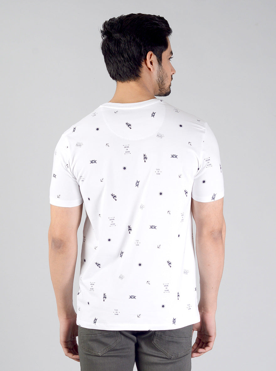 Snow White Printed Slim Fit T-shirt | JB Sport