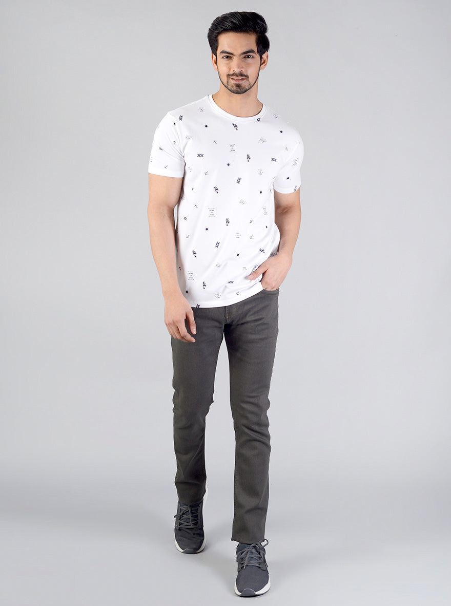 Snow White Printed Slim Fit T-shirt | JB Sport