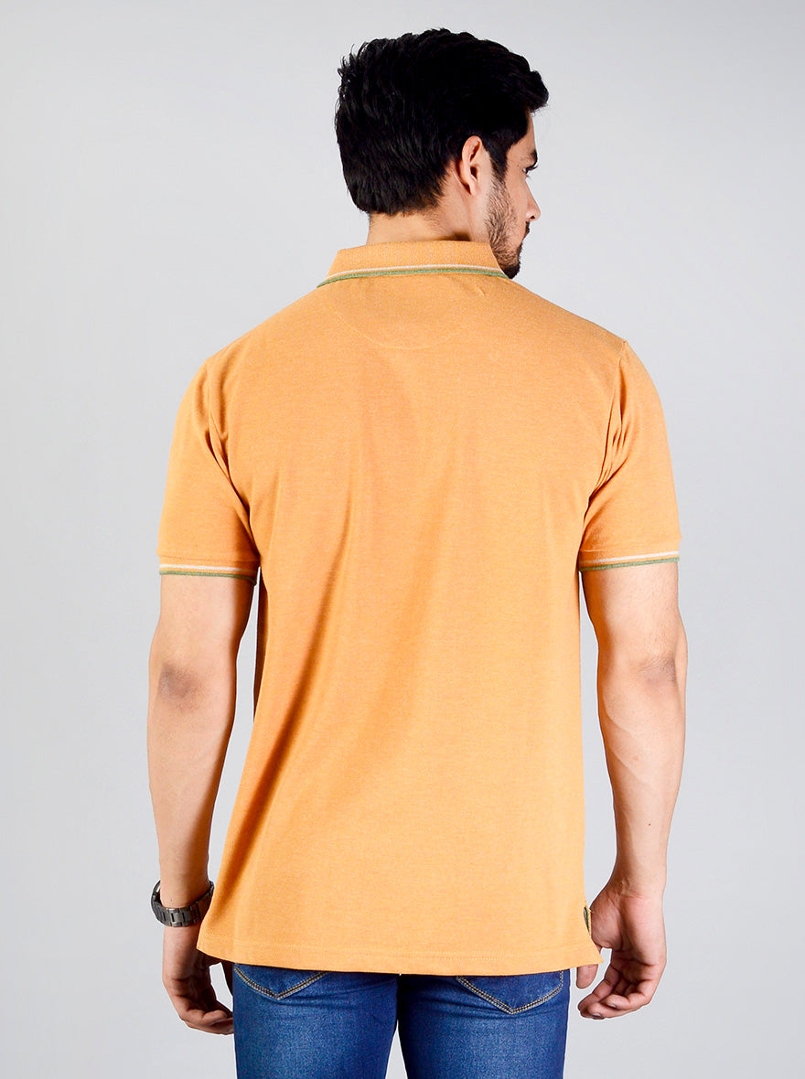 Camel Brown Solid Slim Fit Polo T-shirt | Greenfibre