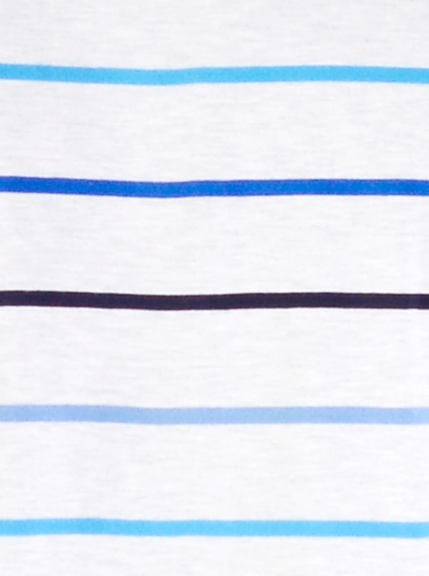 Glacier Grey Striped Slim Fit Polo T-shirt | Greenfibre