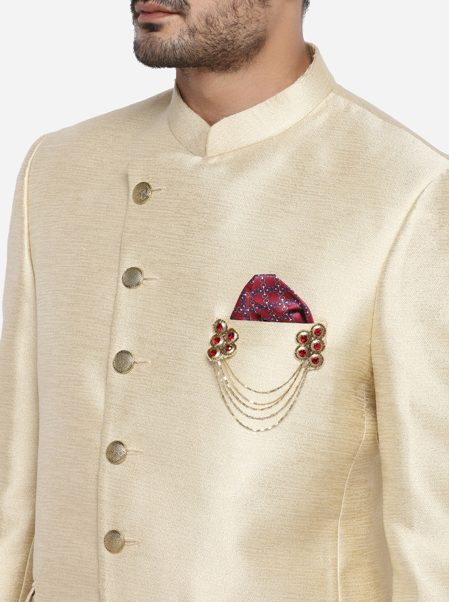 Light Golden Jodhpuri Suit | JadeBlue