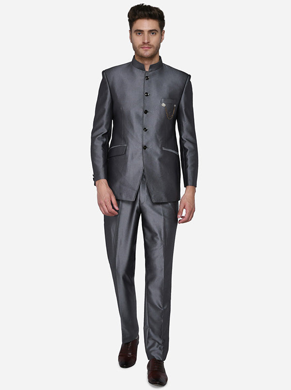 Grey Jodhpuri Suit | JadeBlue