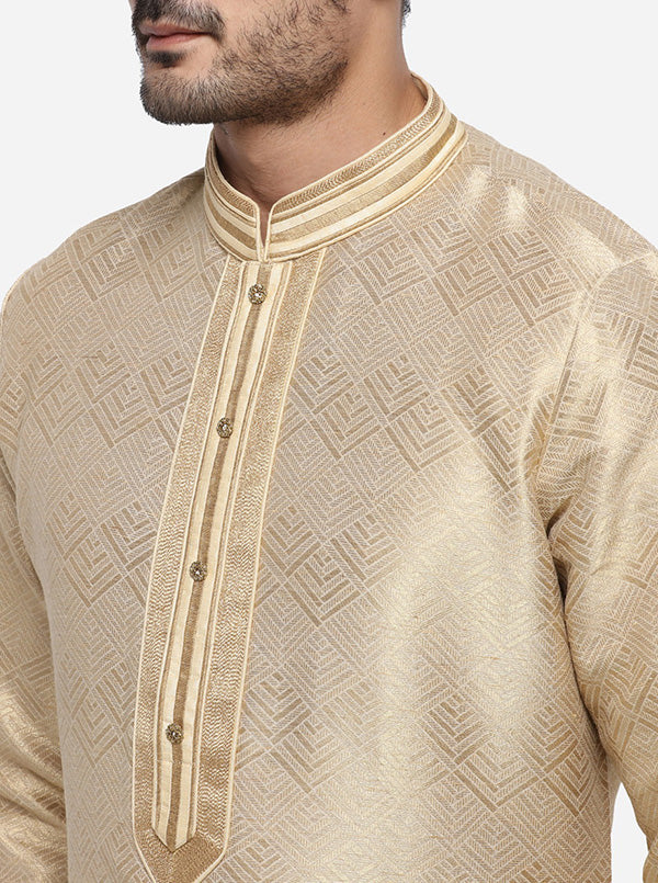 Beige & Golden Kurta Set | Azania