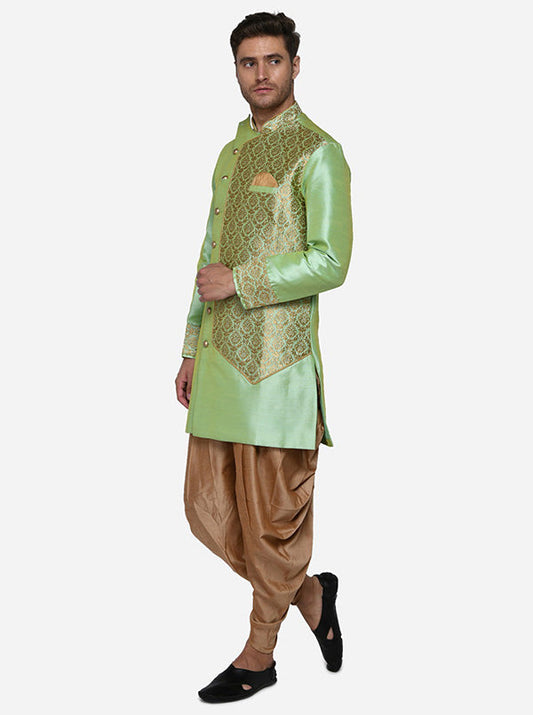 Pistachio Green Semi Indowestern | Azania