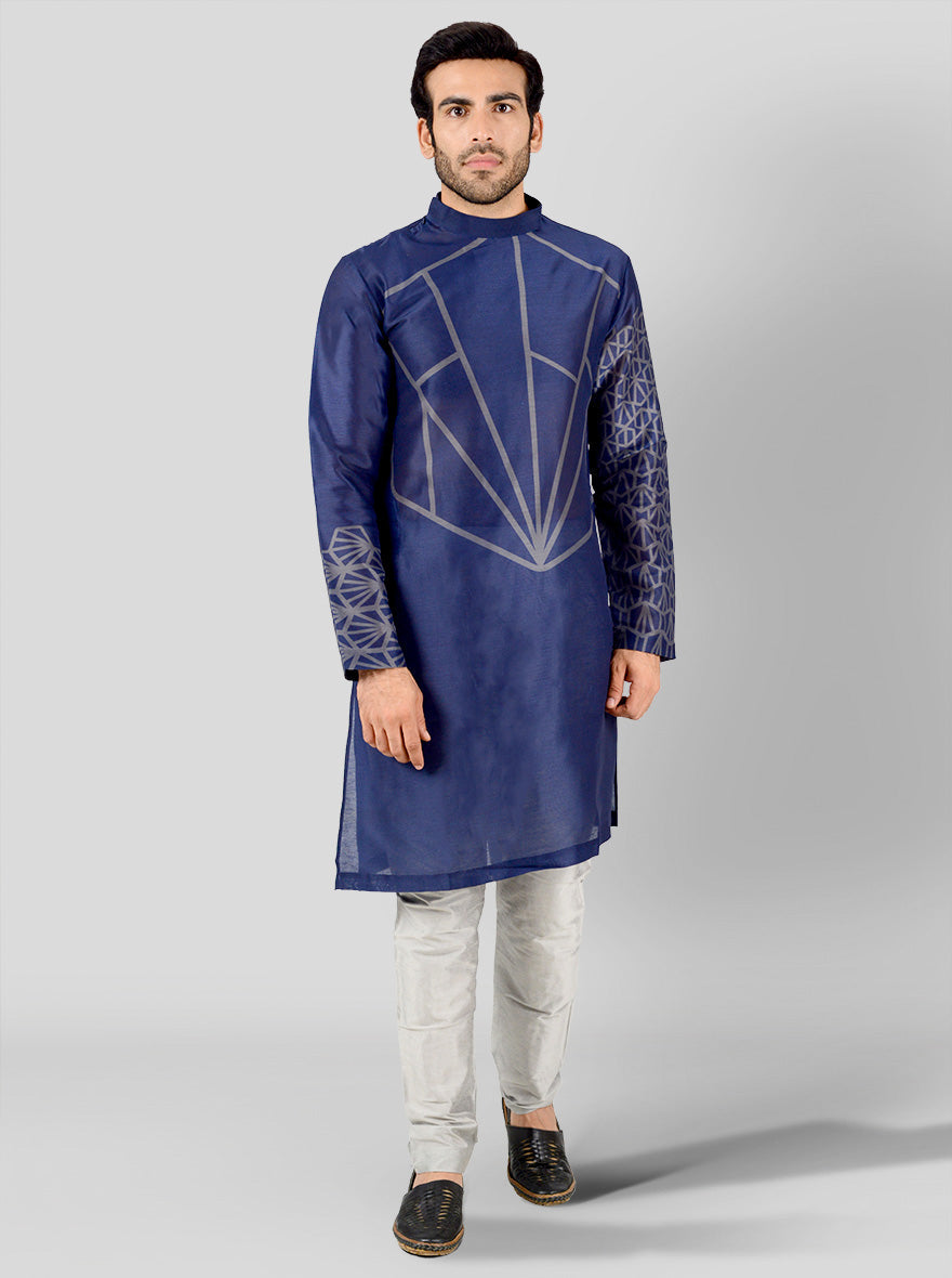 Blue & Grey Kurta Set | TULA by Siddesh Chauhan