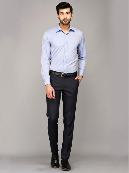 Greenfibre Sky Blue Dobby Regular Fit Formal Shirt