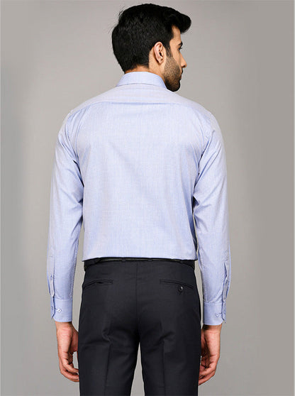 Greenfibre Sky Blue Dobby Regular Fit Formal Shirt