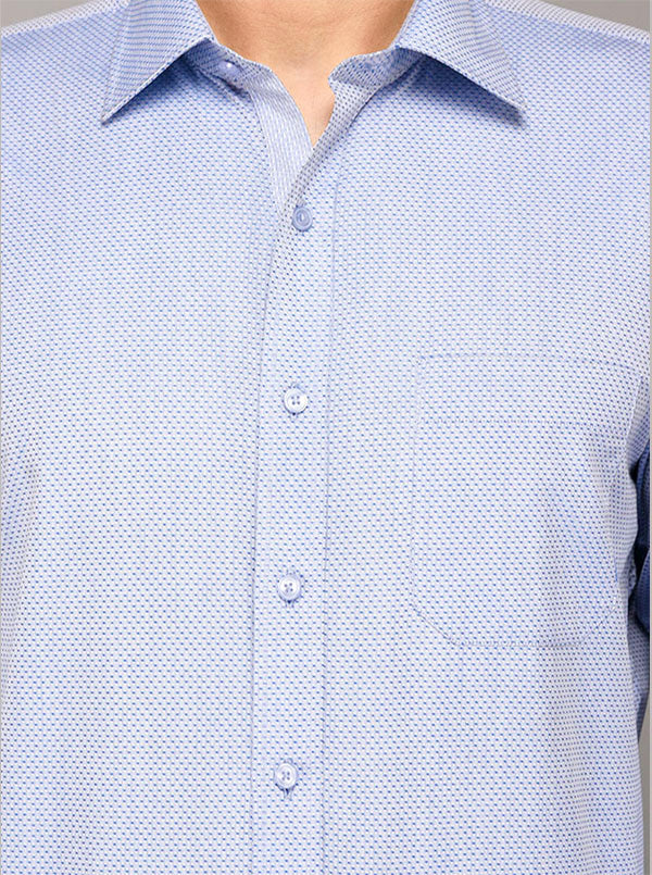 Greenfibre Sky Blue Dobby Regular Fit Formal Shirt