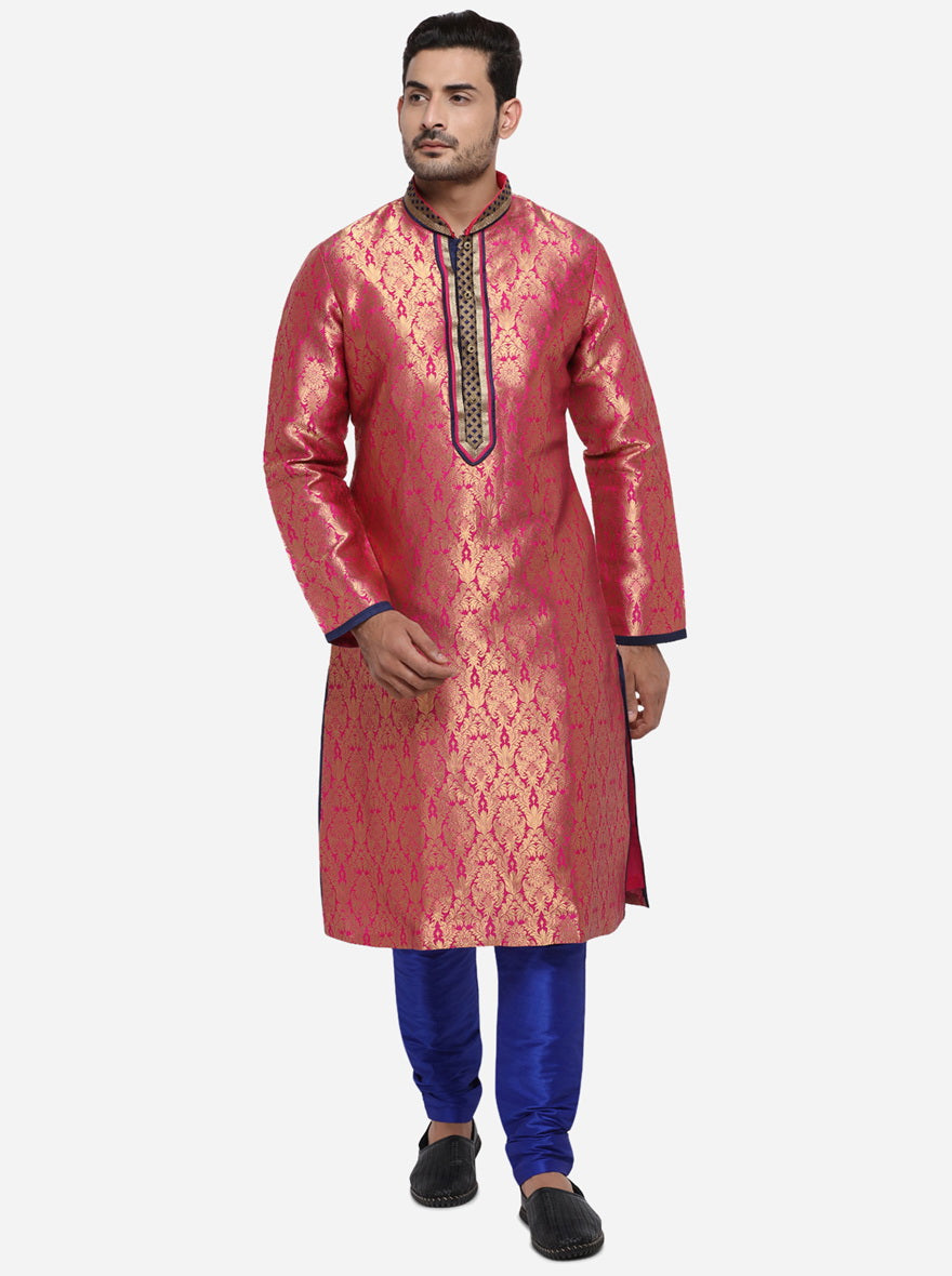 Pink & Golden Kurta Set | Azania