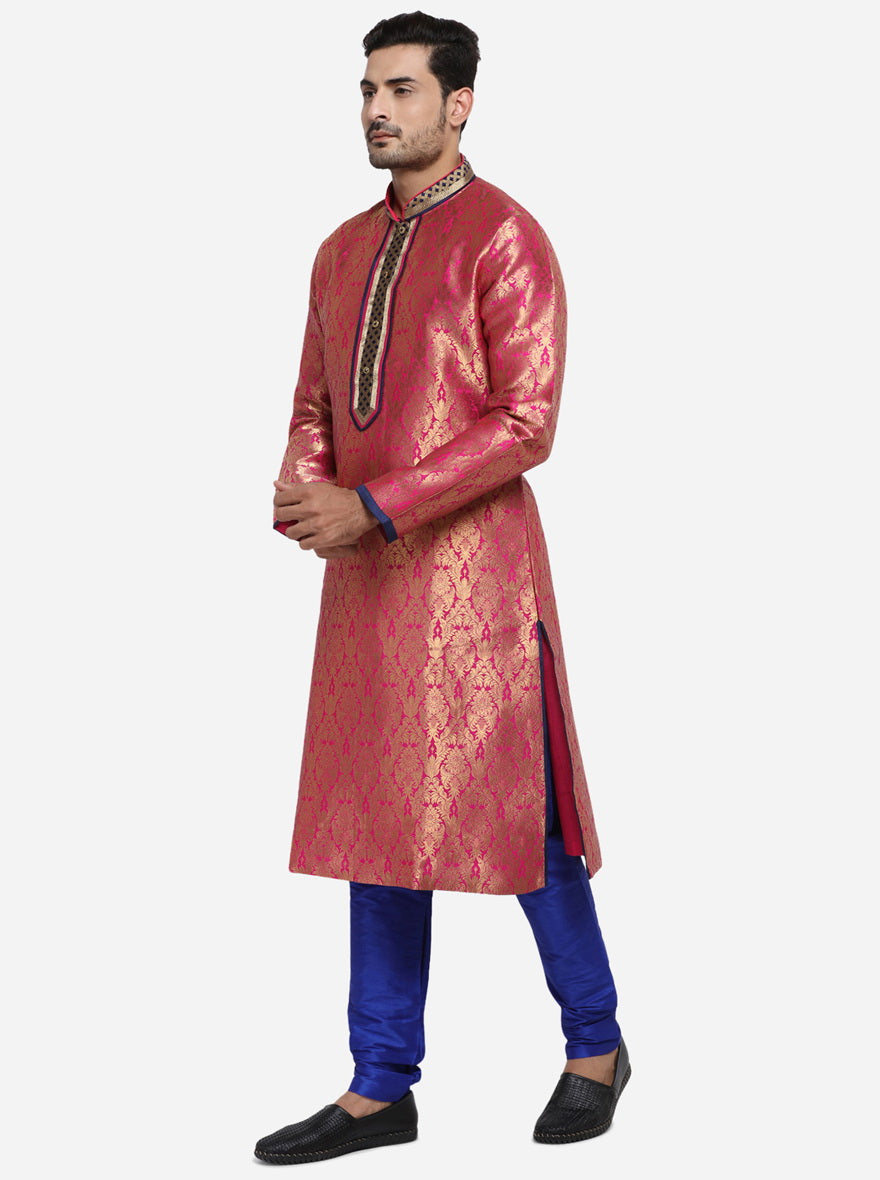 Pink & Golden Kurta Set | Azania