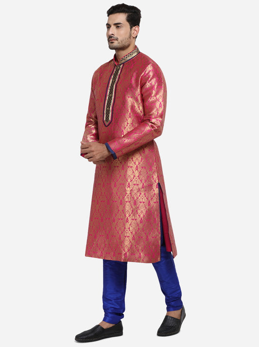 Pink & Golden Kurta Set | Azania