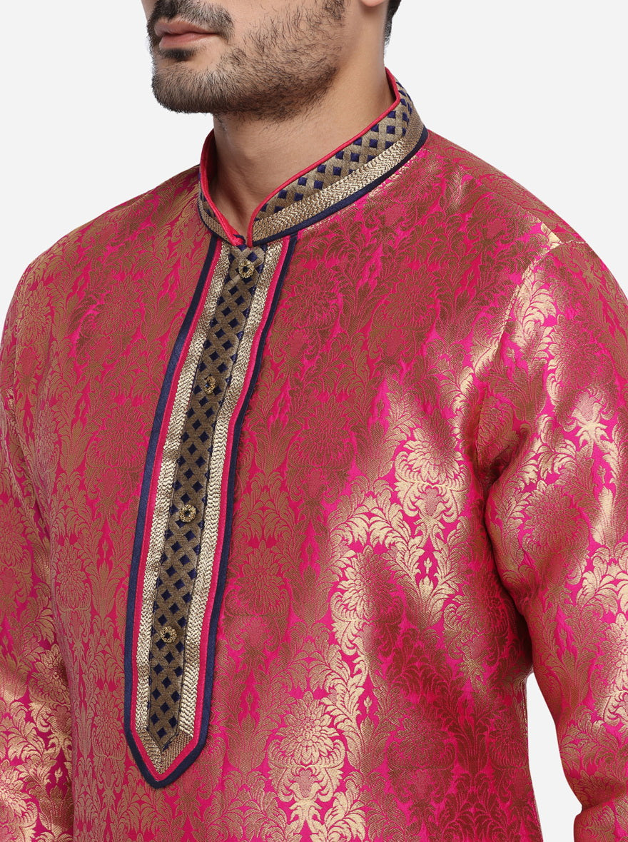 Pink & Golden Kurta Set | Azania