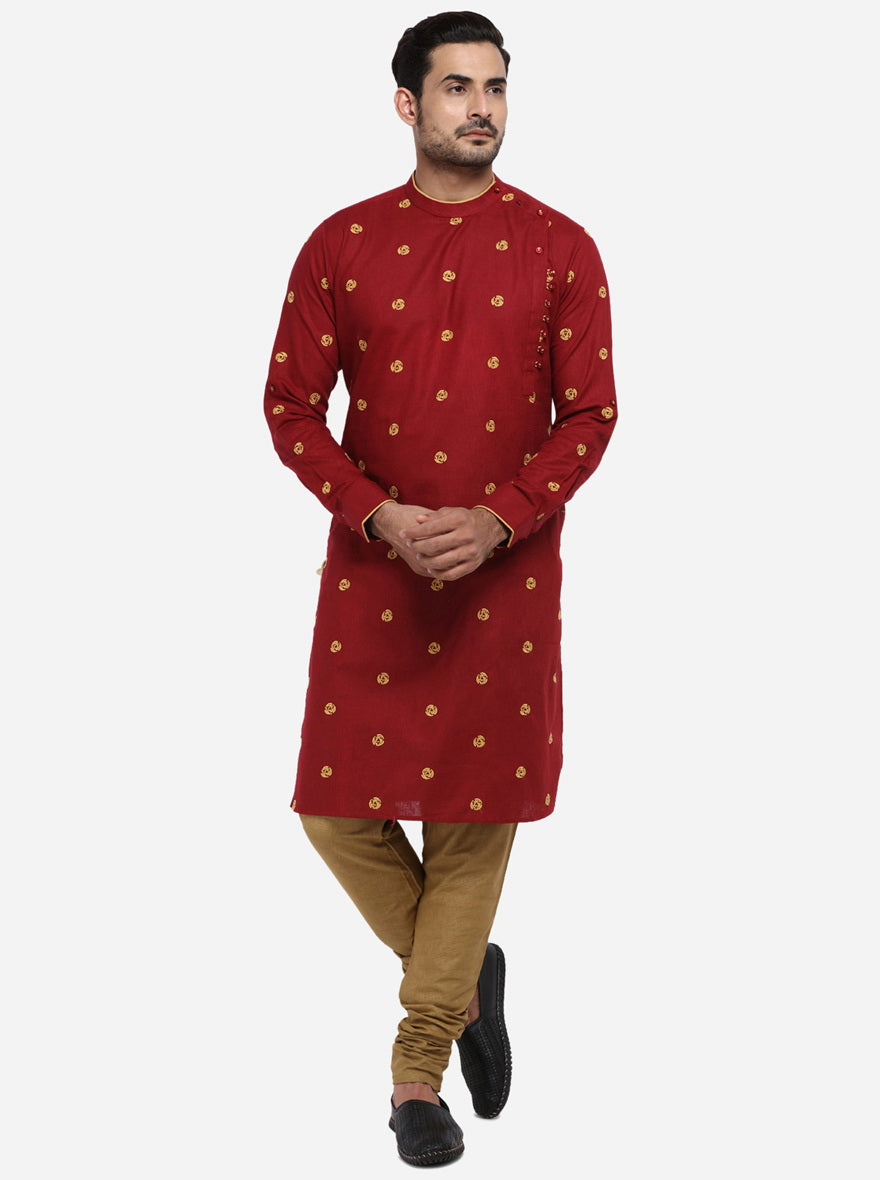 Dark Red Kurta Set | Azania