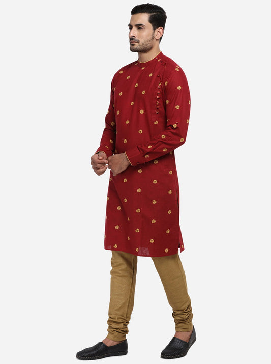 Dark Red Kurta Set | Azania