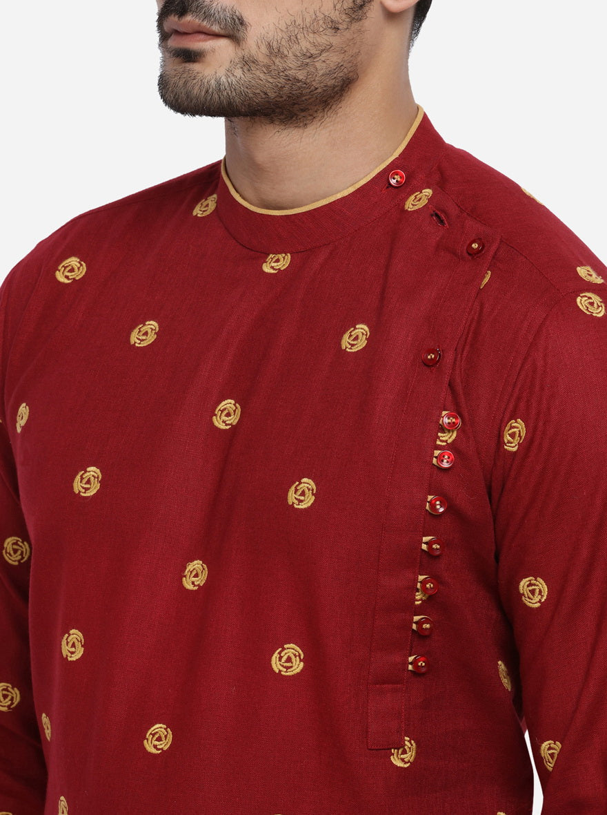 Dark Red Kurta Set | Azania