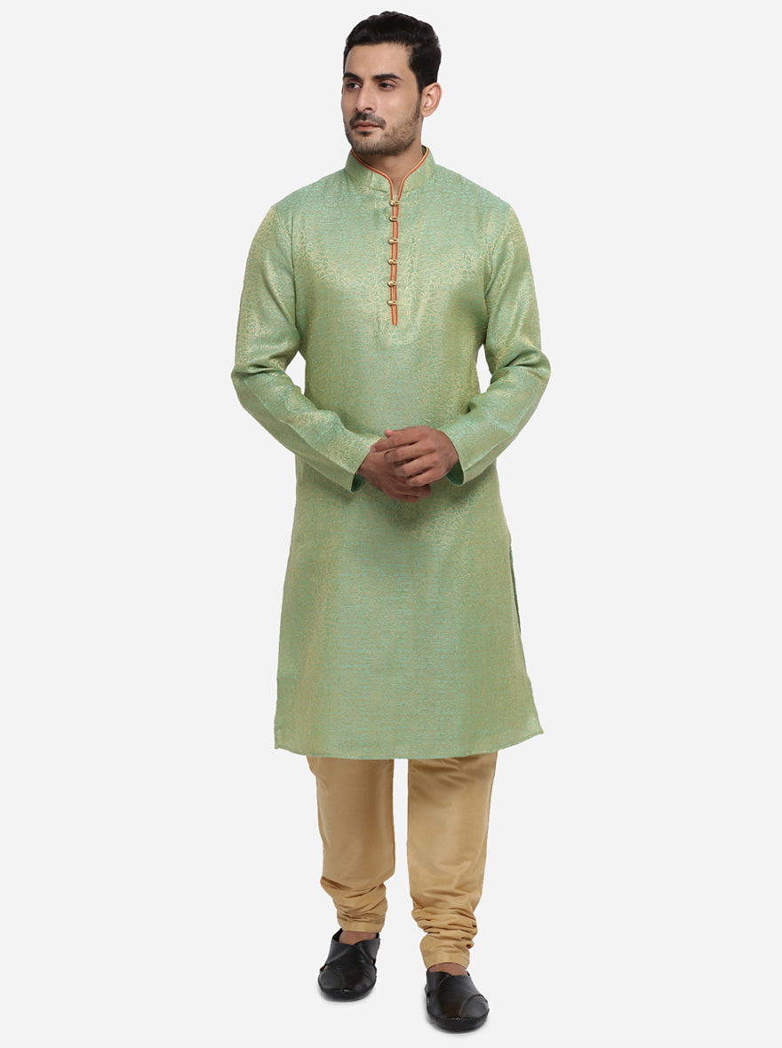 Green & Golden Kurta Set | Azania