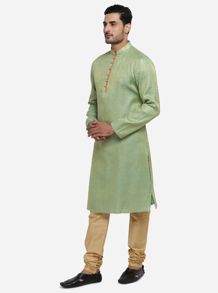 Green & Golden Kurta Set | Azania