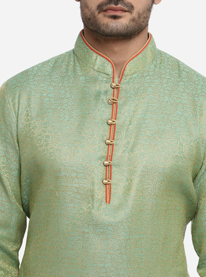 Green & Golden Kurta Set | Azania