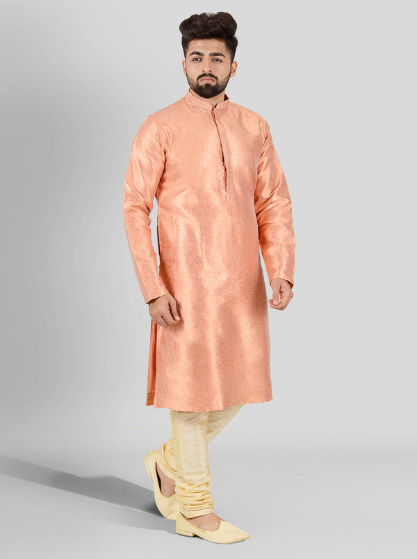 Peach & Golden Kurta Set | Azania