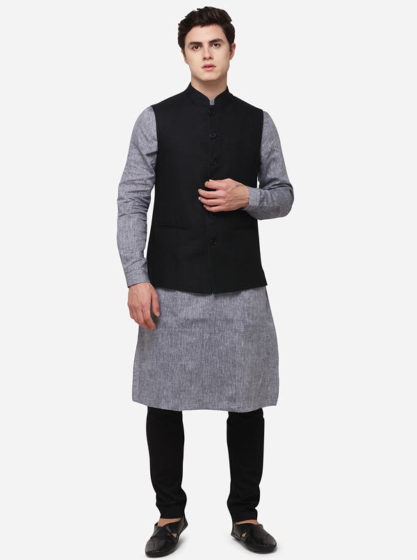 Black Regular Fit Solid Modi Jacket | JadeBlue