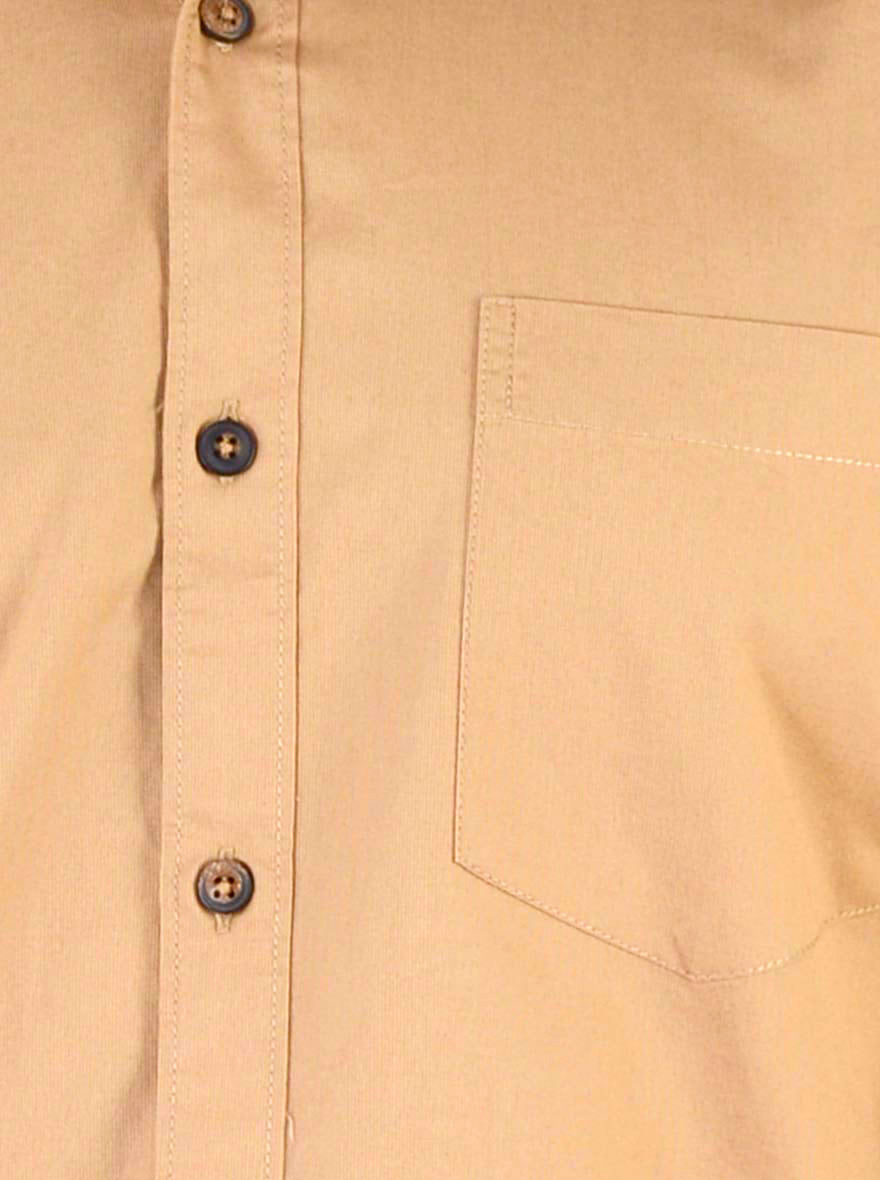 Khaki Solid Slim Fit Casual Shirt | JB Sport