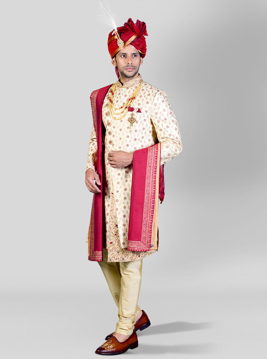 Light Golden Sherwani | Azania