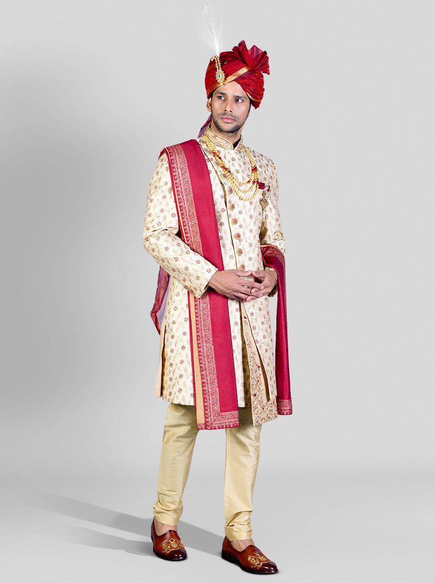 Light Golden Sherwani | Azania