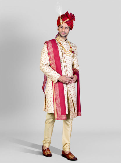 Light Golden Sherwani | Azania