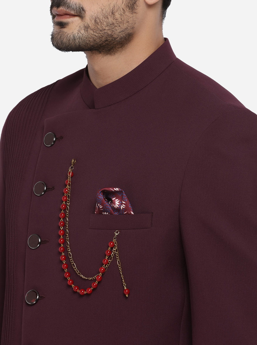 Wine Jodhpuri Suit | JadeBlue