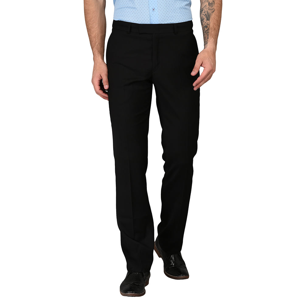 JadeBlue Black Slim Fit Formal Trouser