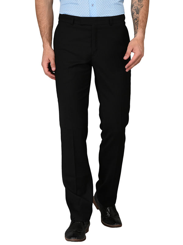 JadeBlue Black Slim Fit Formal Trouser