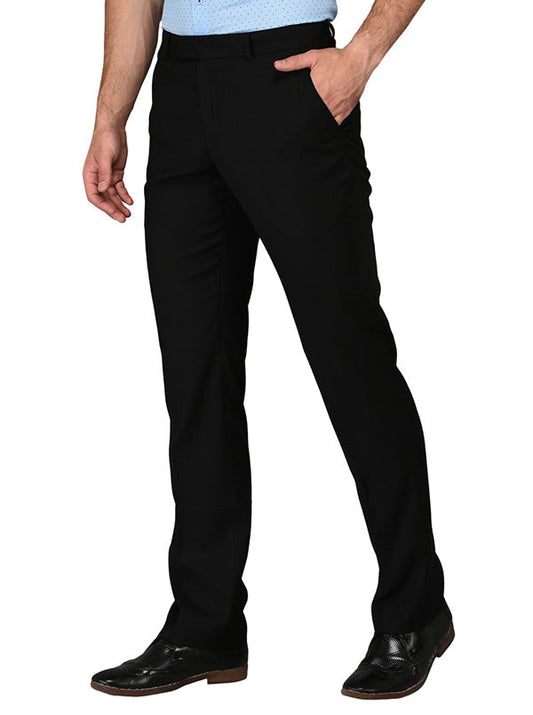 JadeBlue Black Slim Fit Formal Trouser