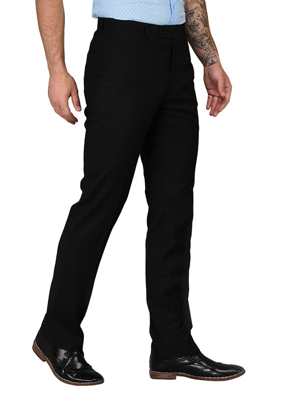 JadeBlue Black Slim Fit Formal Trouser