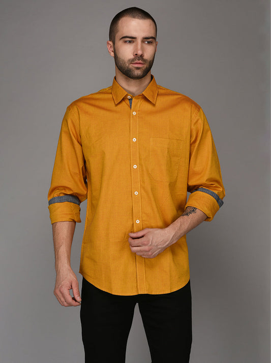 Greenfibre Golden Printed Regular Fit Casual Shirt