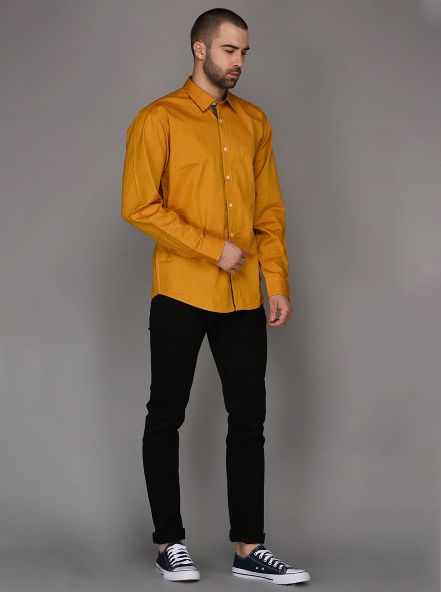 Greenfibre Golden Printed Regular Fit Casual Shirt