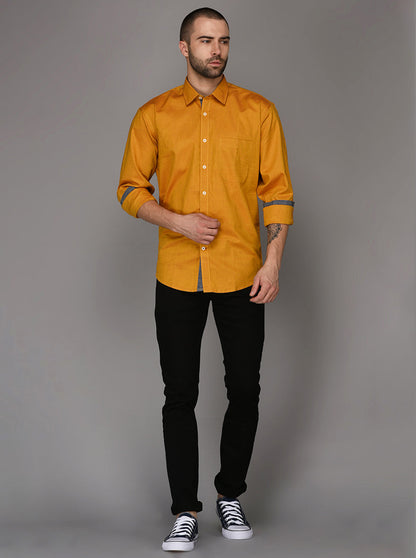 Greenfibre Golden Printed Regular Fit Casual Shirt