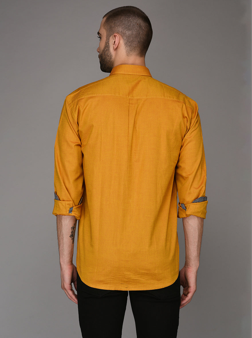 Greenfibre Golden Printed Regular Fit Casual Shirt