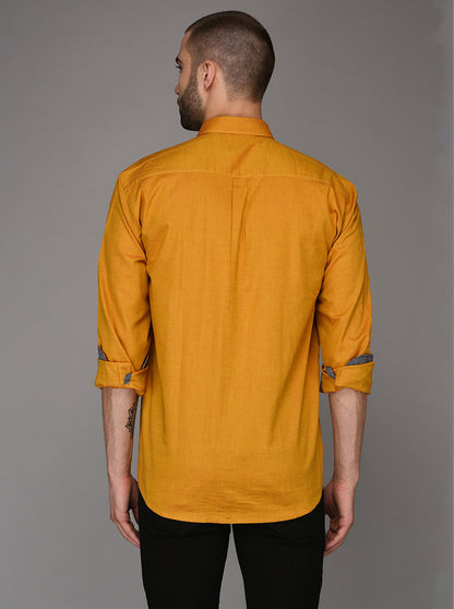 Greenfibre Golden Printed Regular Fit Casual Shirt