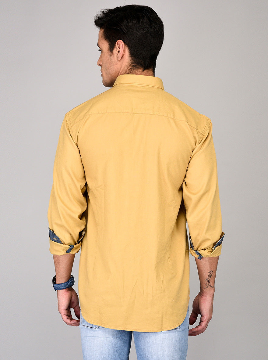 Greenfibre Beige Regular Fit Casual Shirt