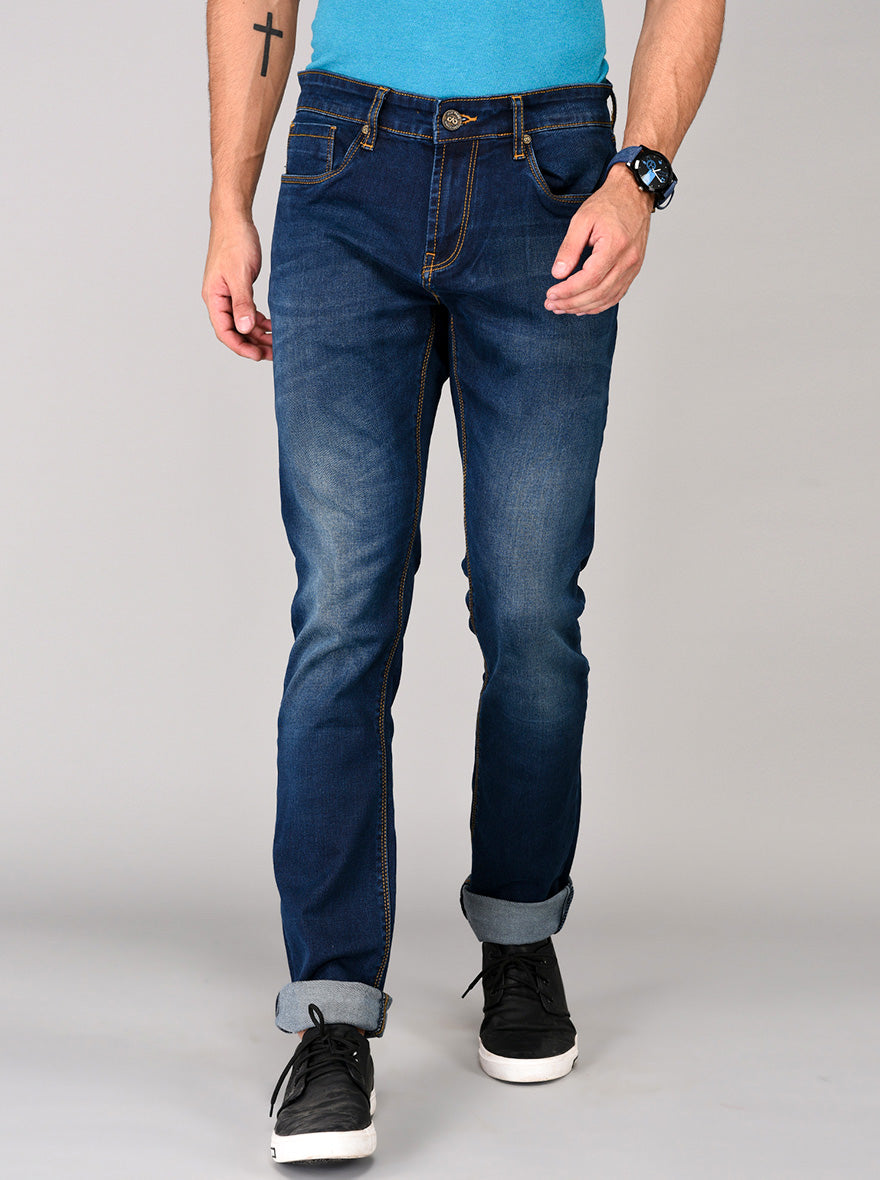 Blue Straight Fit Jeans | JB Sport