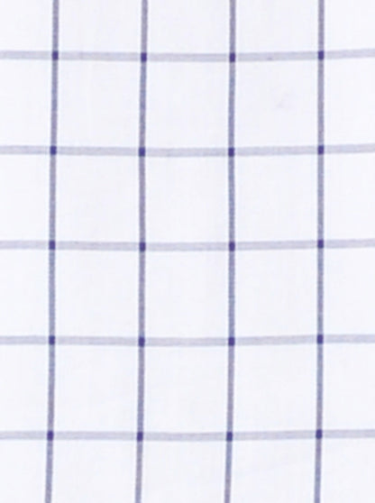 White & Blue Checked Classic Fit Casual Shirt | Greenfibre