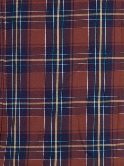 Brown Checked Slim Fit Casual Shirt | Greenfibre