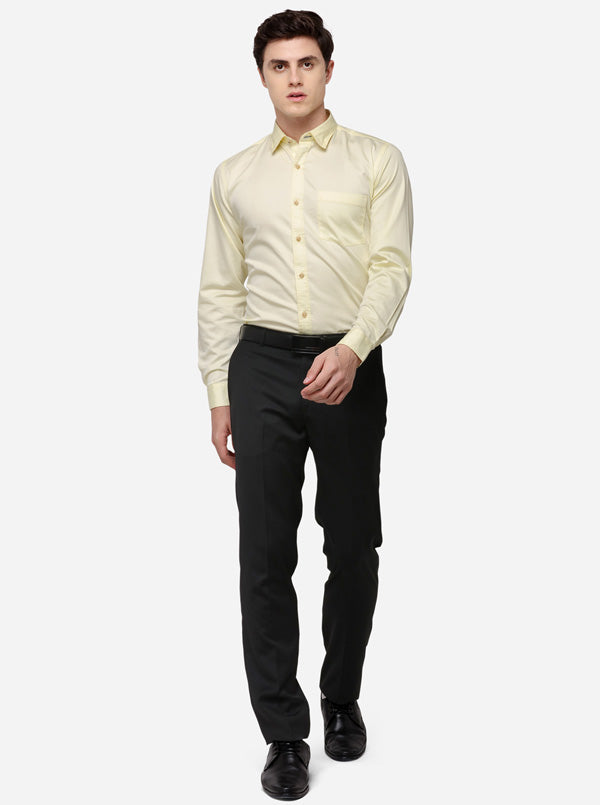 Yellow Smart Fit Solid Casual Shirt | Greenfibre