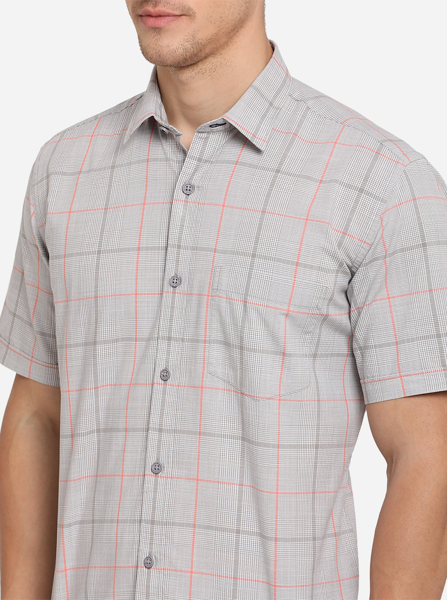 Wild Dove Checked Slim Fit Semi Casual Shirt | JadeBlue