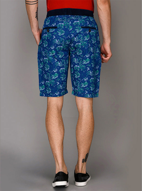 JadeBlue Navy Blue & Green Printed Shorts
