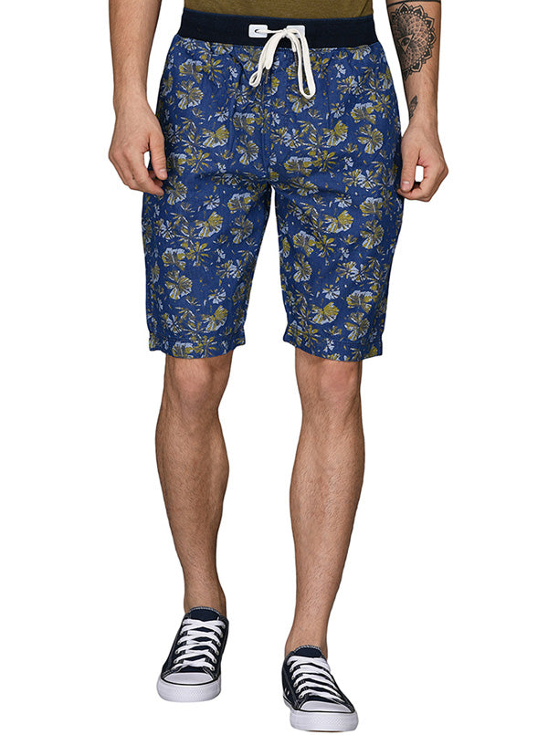 JadeBlue Navy Blue Printed Shorts