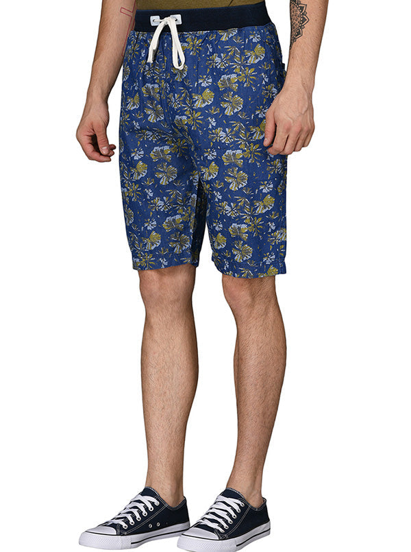 JadeBlue Navy Blue Printed Shorts