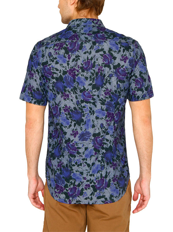 JB Sport Purple Printed Slim Fit Casual Shirt