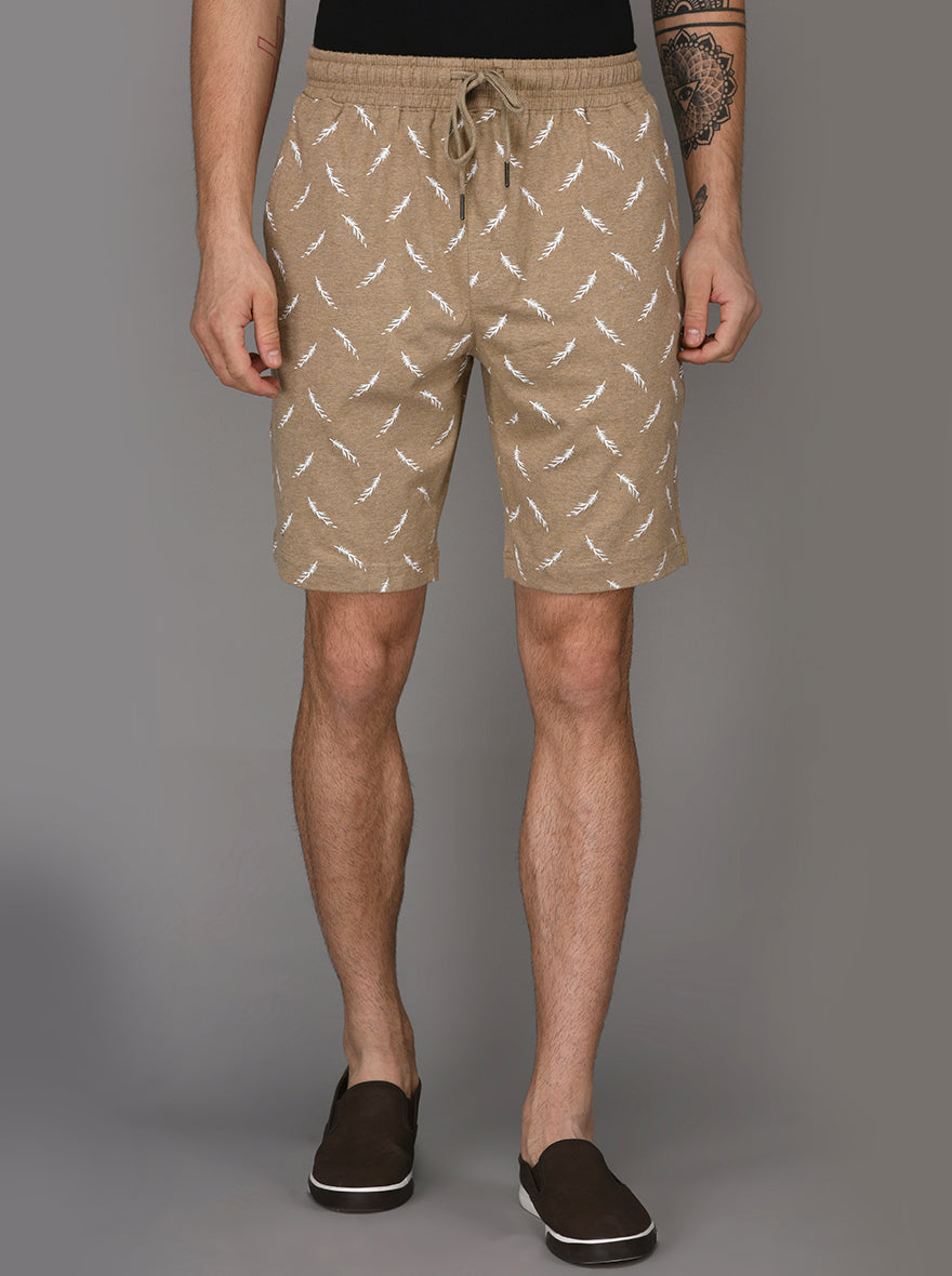 JadeBlue Beige Printed Shorts