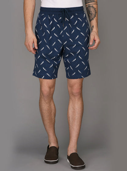 JadeBlue Blue Melange Printed Shorts